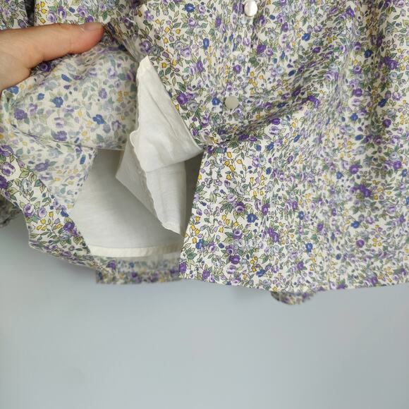 Emerson Fry Women's Sz XS Elina Blouse Calico Button Front Micro Floral Oversize - Picture 5 of 6